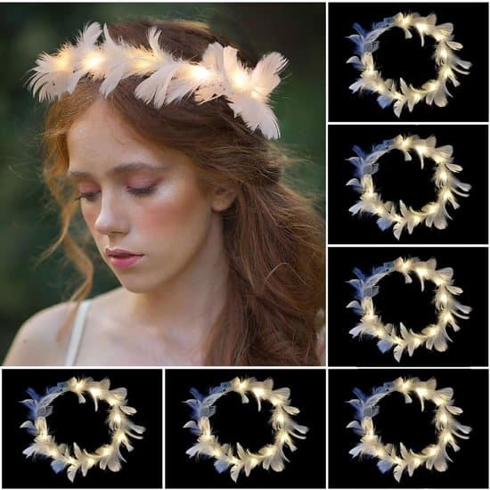 6-delt LED-lyslenke - LED-lenke - Lysende blomsterkrans - Dekor - Lysende festhodeplagg - Hvit