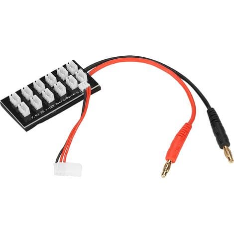 Parallell ladeplate for 2S 7.4V LiPo-batterier med JST-kontakt, pH og balansering