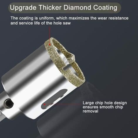 68 mm diamant hulsav med centreringsguide borebit, flisehulsav med diamantbelægning, diamantkernebor til glas, fliser, keramik, marmor, gra