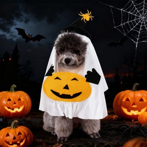 Pumpa- och spökkostym för hundar M