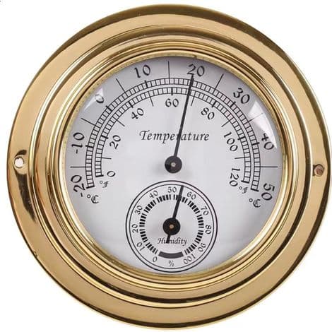 Veggmontert barometer, termometer, hygrometer, klokke - Innendørs/utendørs - ANNET