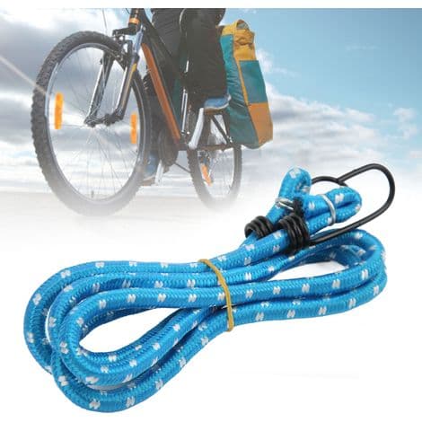 Elastiska snören med krokar för cyklar, bagagehyllor och camping - Blå