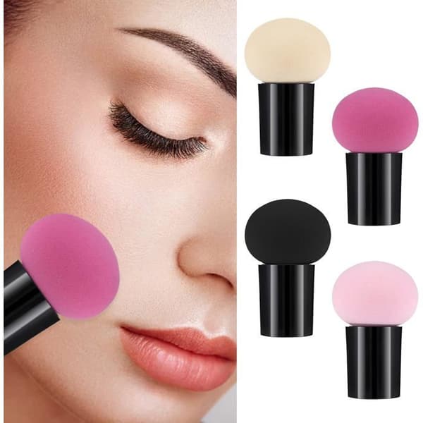 Sæt med 4 makeupsvampe, beauty blendere og foundationsvampe, ansigtsbørster med mini-ærmeovertræk