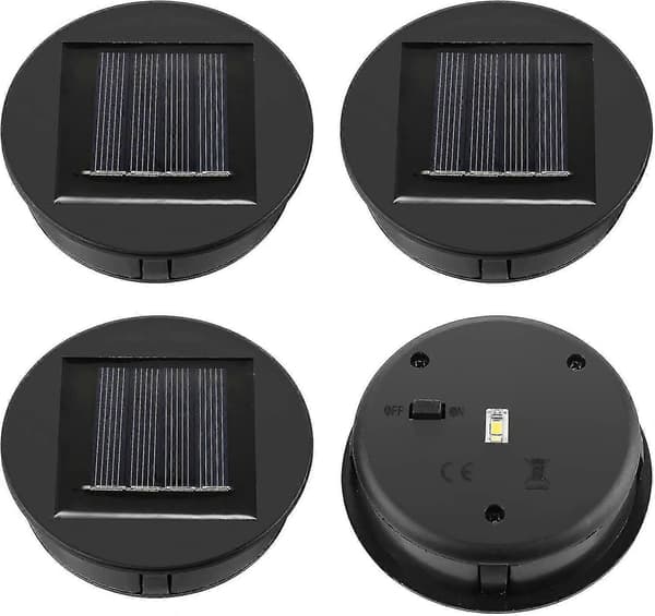4-pack Solcellslampor Ersättning - Solpanel - Locklykta - Reservdel - Ersättningssolcellslampor för LED-solcellslampor