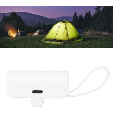Mini bærbar multifunktionsoplader med integreret kabel til iOS, Type-C interface, 2-i-1 Mini USB-C Power Bank til nødsituationer