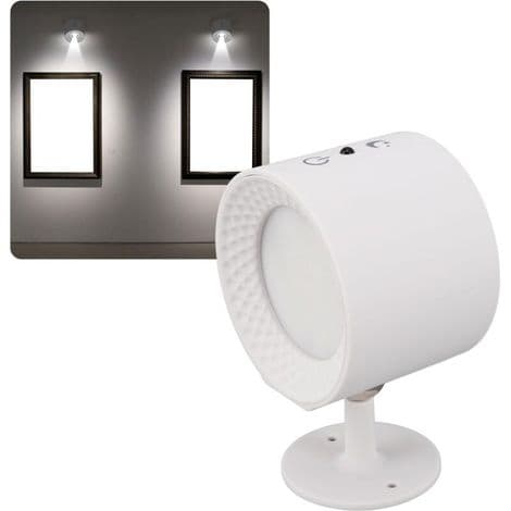 Roterande magnetiska LED-vägglampor, fjärrkontroll, batteridrivna, 3 touch-färger, för hembelysning, sovrum, vardagsrum, hall