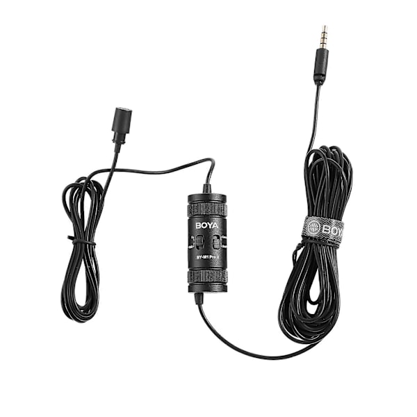 BOYA 3.5mm Lavalier Slagsmickrofon för Mobiltelefon PC Laptop Kamera Trådbunden Mikrofon för Tal Ljud Vlogging BY-M1 PRO II