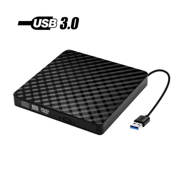 Juce® Ekstern USB 3.0 CD/DVD-stasjon, bærbar skriver for bærbare datamaskiner, kompatibel med Windows 98/ME/2000/XP, Mac OS 8.6/Win7 (svart)