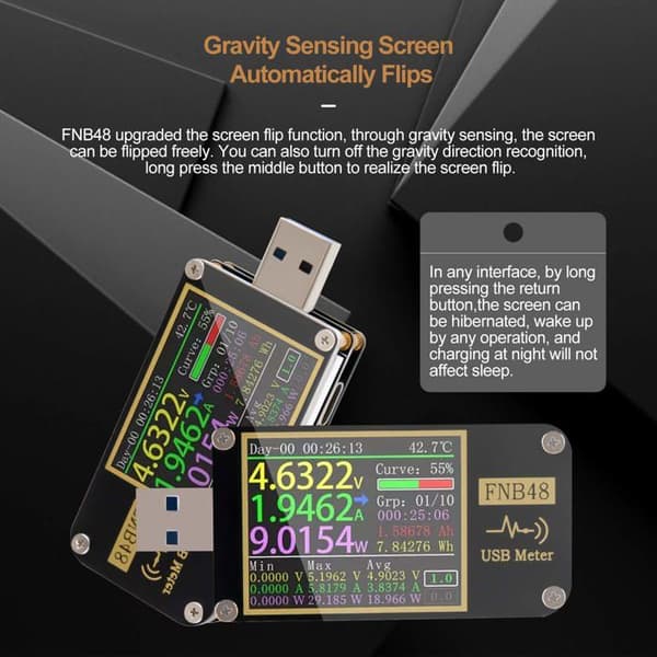 USB-tester, USB-voltmeter, PD Trigger-voltmeter, USB 3.0 DC 4-24V 6.5A spændings- og strømtester, USB C-multimeter