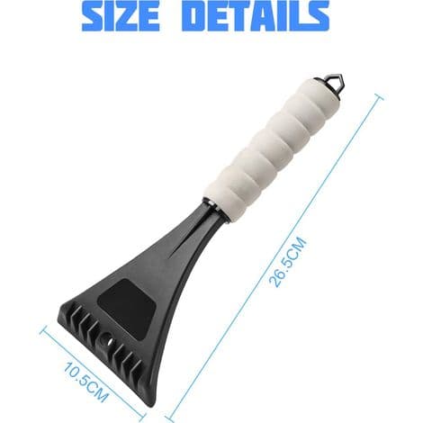 Vinterbilfönstersnöskyffel, isskrapa med mjukt halkfritt handtag, plastfrostskrapa (svart)
