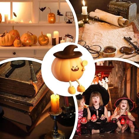 Halloween gresskar nattlys med timer