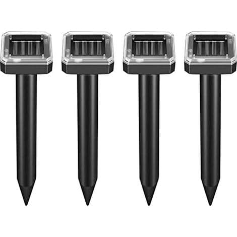 4X muldvarpeafskrækker - Solar, ultralyd, ultralydsperimeter til slanger, studsmus, gophers og andre - Sort 2