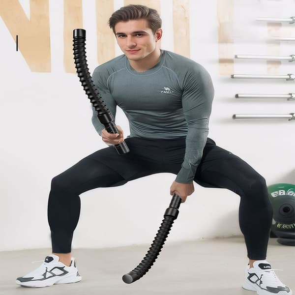 Rebfrit Battle Rope Træningssæt - Sort (par) til styrke og kondition, pladsbesparende og skridsikkert greb