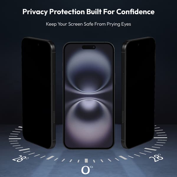 2-Pack Iphone 16 Privacy Screen Protector - Tempered Glass | [Automatic Installation] - Bubble-Free