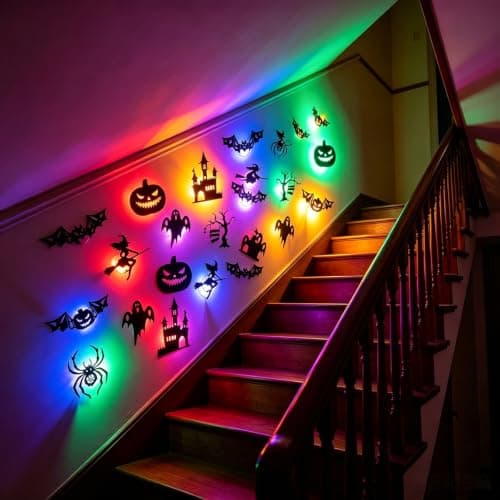 30 stk 3D LED veggklistremerker Halloween-dekorasjon