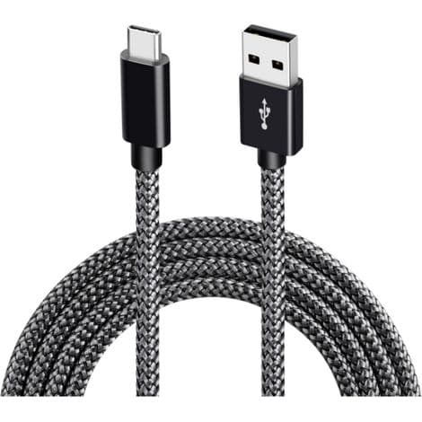 USB-C till USB 2.0-kablar, 3A snabbladdning, 2 meter, svart