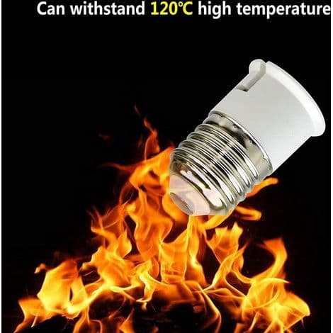 Pakke med 5 E27 til B22 adaptere til LED- og halogenpærer, E27 fatningskonverter, Maksimal effekt 200W, 0-250V, 120 grader varmebestandig
