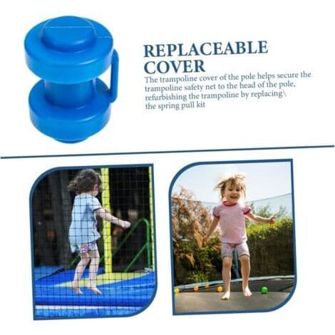 10 plasthetter for 2,5 cm trampolinestenger, erstatningstrampolinestenger (blå)
