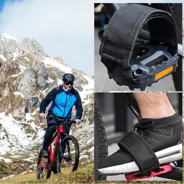 Cykelpedalstropper - Ikke specificeret - 2 stk. - Sort - Justerbare - Nemme at bruge