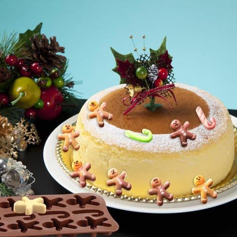 4-delt julechokoladeform - Silikone til juletræ, julemand, julestrømpe og snemand