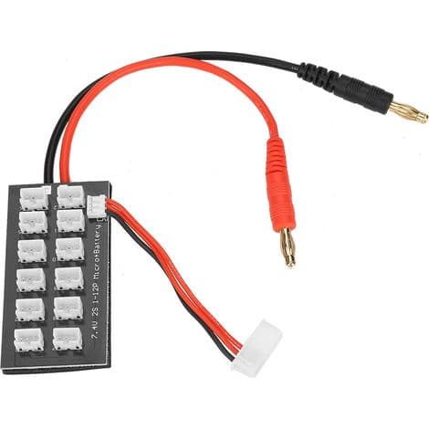 Parallel opladningskort til 2S 7.4V LiPo-batterier med JST-stik, pH og balancering