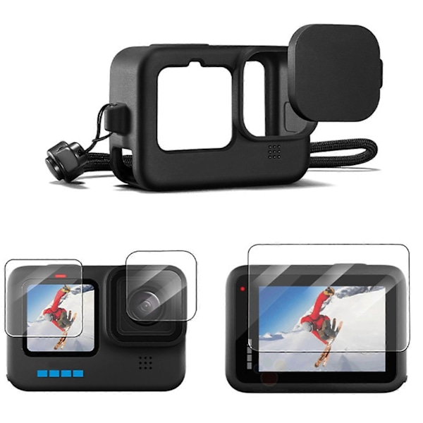 1 Set Kameraväska Stötdämpande Anti-fall Repsäker Dammtät Anti-förlust Elektrostatisk Vidhäftning Kameralinsskydd för GoPro11/10/9 QingHai