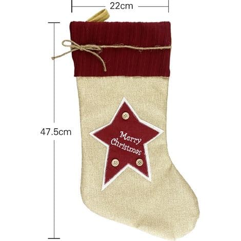 Juldekorationer i linne, nya julstrumpor, presentpåse, godispåse, presentpåse