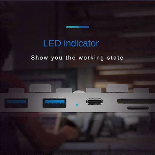 5-i-1 USB 3.0 HUB med USB3.0 PD TF/SD-kortläsare Usb-splitter för 2012-2019 10.6 och högre versioner