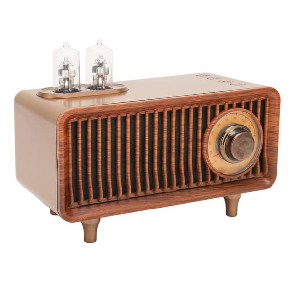 Vintage puunvärinen retro Bluetooth-kaiutin LED-valolla PC-kannettavalle