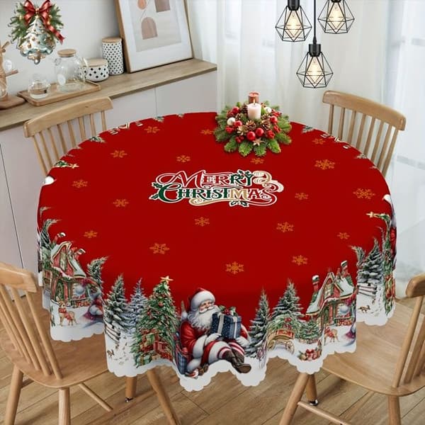 Julduk - Tomte- och julgransmotiv - 4 storlekar - Polyester - Rektangulär