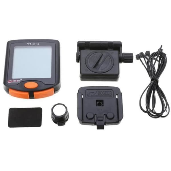 Cykelcomputer - Vandtæt - LCD-skærm - Flere funktioner - Sort