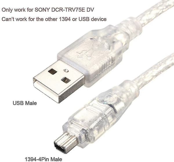 Cy Usb Han til Firewire Ieee 1394 4-benet Han Ilink Adapter Ledning Kabel Til Dcr-trv75e Dv 1m Usb Firewire Kabel #yg