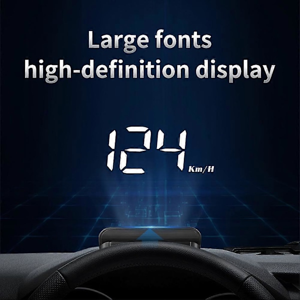 Multifunktionell OBD2 Bil HUD Head-Up Display Vindruta Bilhastighetsprojektor Digital Hastighetsmätare Temperaturvisning