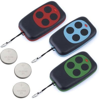 Universell portfjernkontroll med 433,92 MHz frekvens, elegant programmerbar fjernkontroll med fast kode, batteri inkludert