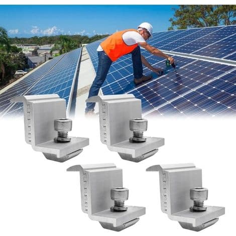 Solpanelmonteringsfästen, set om 4, Z-formad panel, solpanelmonteringsfäste för solpaneler, solpanelstöd för modulhöjder 30–50 mm