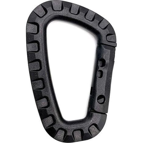 Set med 5 D-formade karbinhakar i plast - Svart