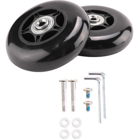 Sett med 2 erstatningshjul til koffert, 80 mm ytre diameter