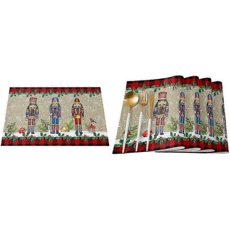 Set med 4 Nötknäpparsoldat God Jul Bordstabletter - Stil 2