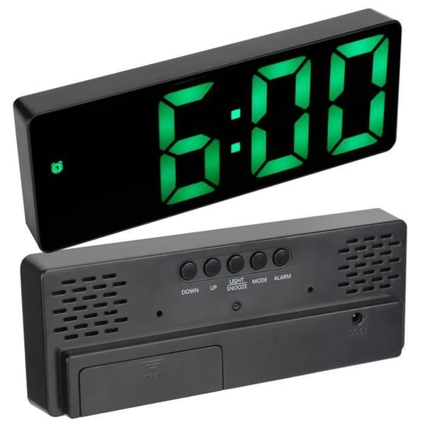 Väckarklocka - Tyst elektronisk klocka - Digital spegel - Tid/datum/temperaturvisning - Elegant design