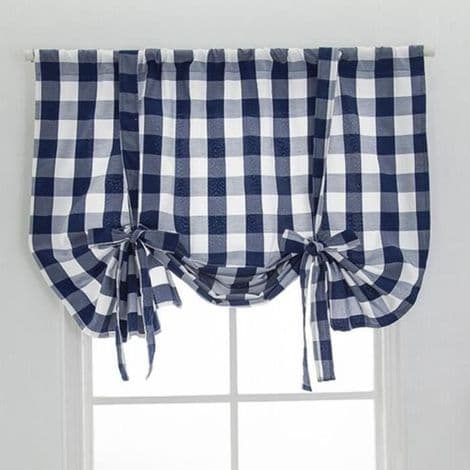 (Blå) Gardiner - Rutete - Kapper - Blå - 80x140cm - Mørkleggende - Landlig stil