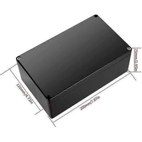 IP65 Vandtæt Samledåse – Sort Udendørs El-kapsling, 200 x 120 x 75 mm, til Forbindelser