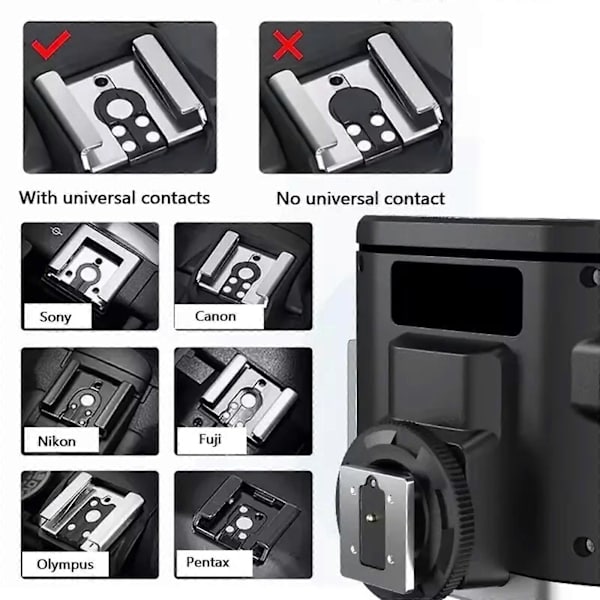 För TR-100 Mini Kamera Blixt Ljus Speedlite Trådlös 5500K Blixtskoadapter