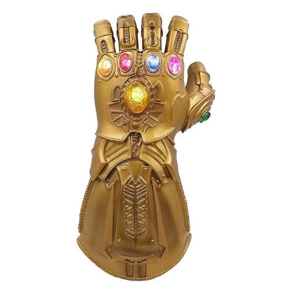 LED Lysende Thanos Infinity Gauntlet til Elektronisk Næve PVC Handsker med Batterier