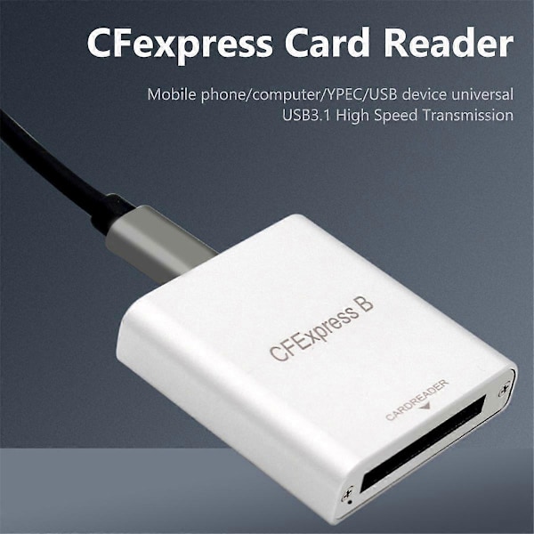 CFexpress Kortläsare Portabel USB 3.1 Gen 2 10Gbps CFE B Minneskort Drivrutinsfri Typ C Dataläsare