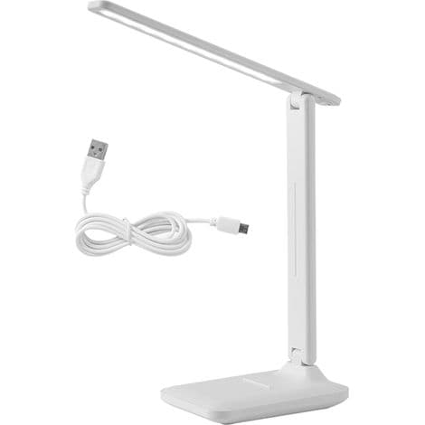 LED leselampe med øyebeskyttelse, USB-bordlampe for soverom og studie, 10W 5V/1A