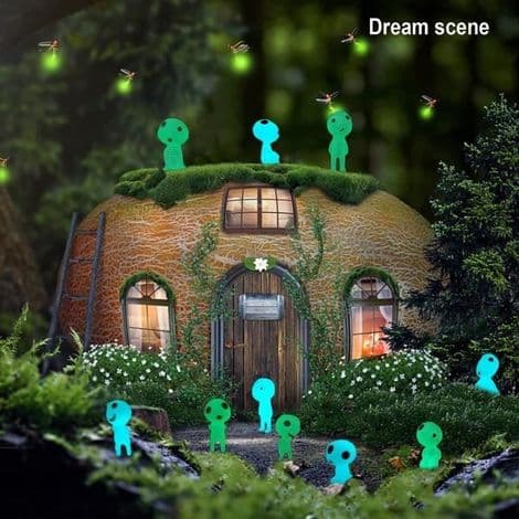 Figurin - Kodama Princess Mononoke - Lysande - Plast - Grön