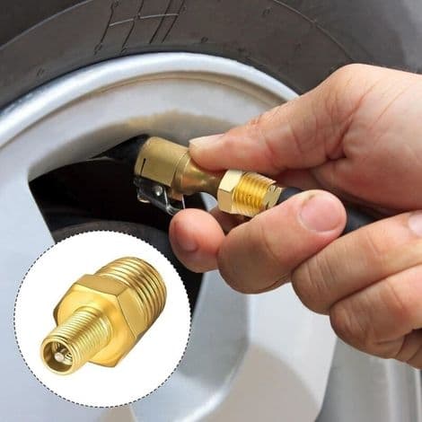 2 stk. luftfyllingsadapter, 1/4\" NPT (M) til standardventil for Schrader (M) trykkluftadapterventiladapter for Presta luftkompressor bærbar luft