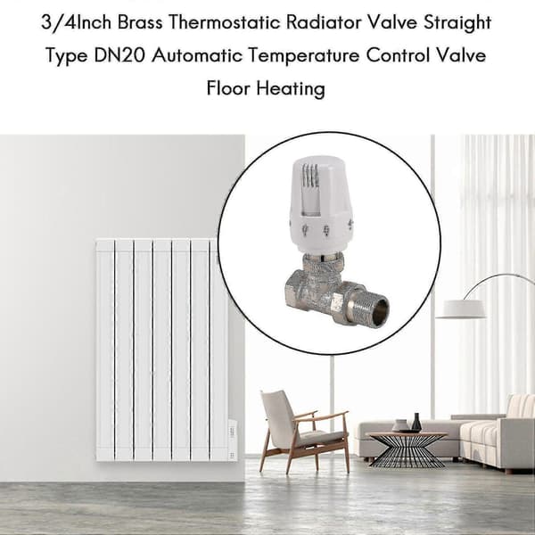 3/4 tum Brons Termostatisk Radiatorventil Rakt Typ Dn20 Automatisk Temperaturreglerventil Fl
