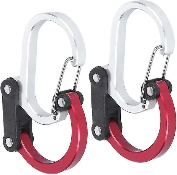 Aluminiumlegering Spänne Ring Multifunktionell Snabbhängande Extern Spänne Utomhusresor Med D-typ Spänne Ring (röd) (2st)
