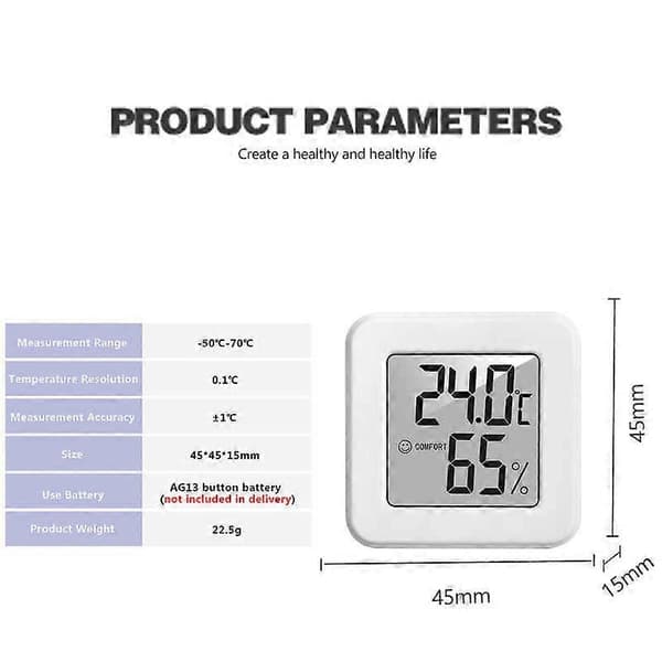 Mini Indendørs Termometer LCD Digital Temperatur Rum Hygrometer Måler Sensor Fugtighedsmåler Indendørs Termometer Temperatur